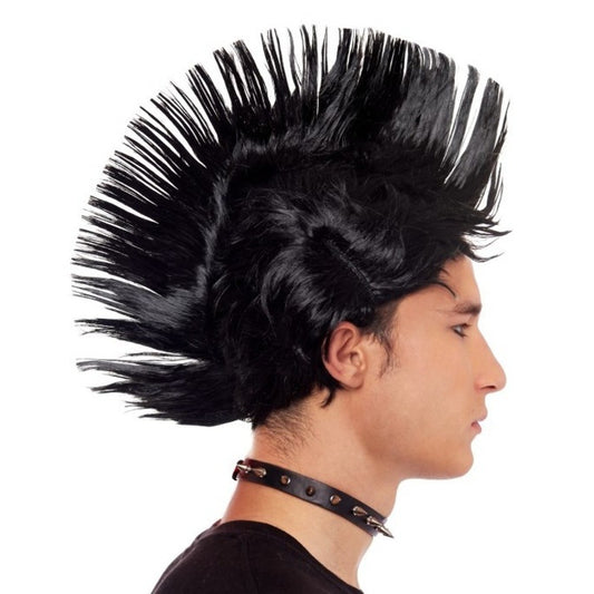 Perücke Punky schwarz Crest