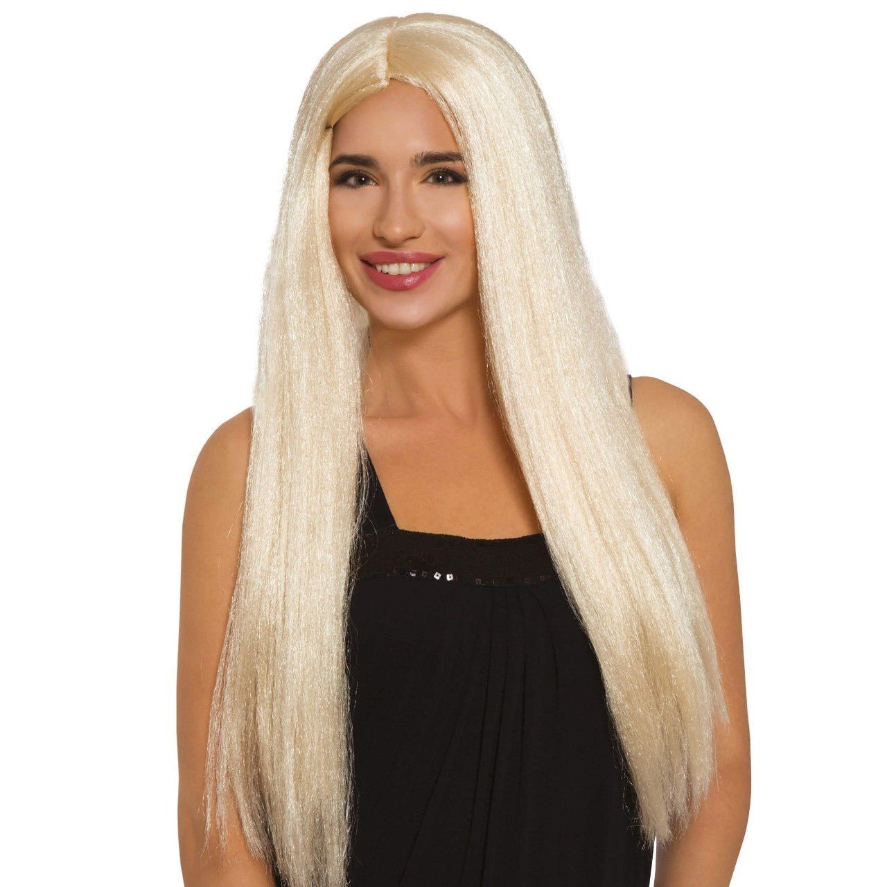 Perücke lang, blond, glatt
