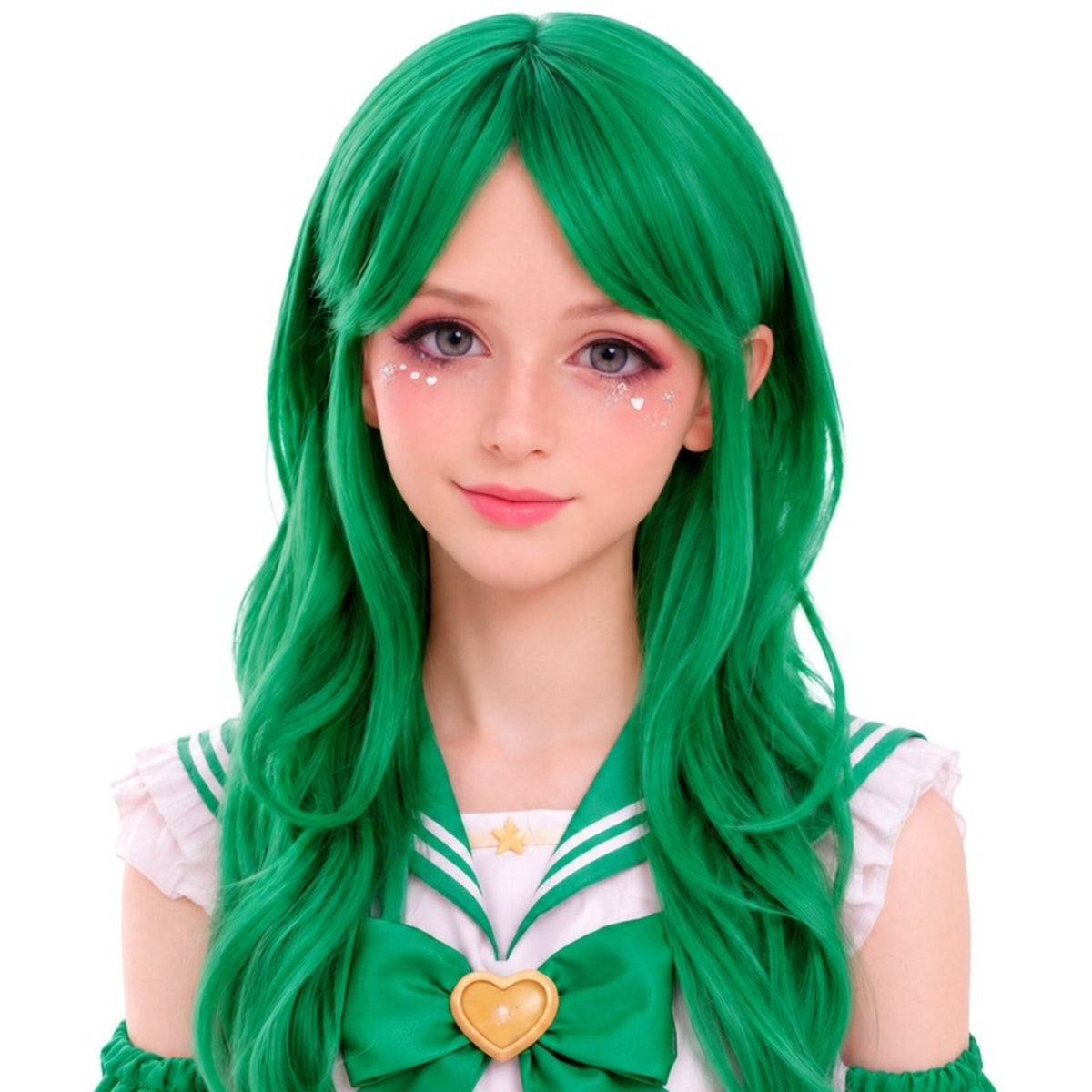 Lange grüne Cosplay-Perücke