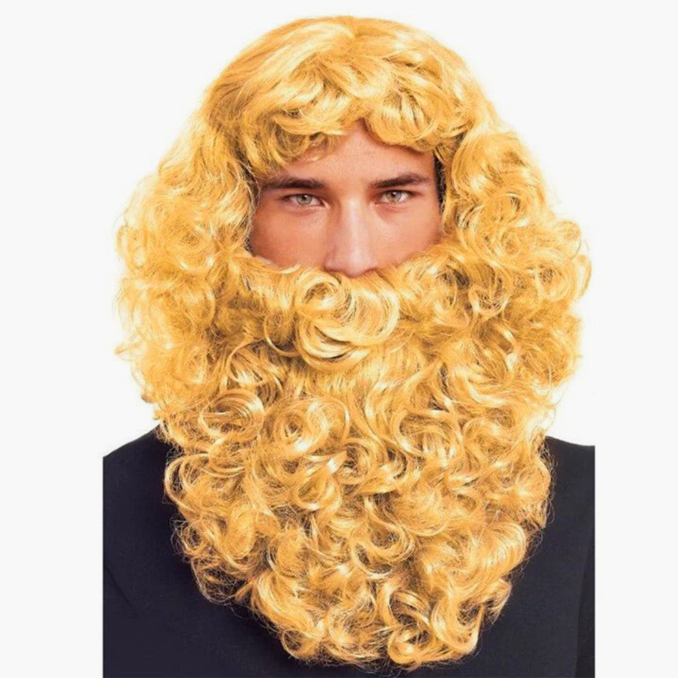 Blonde König Perücke und Bart Eco