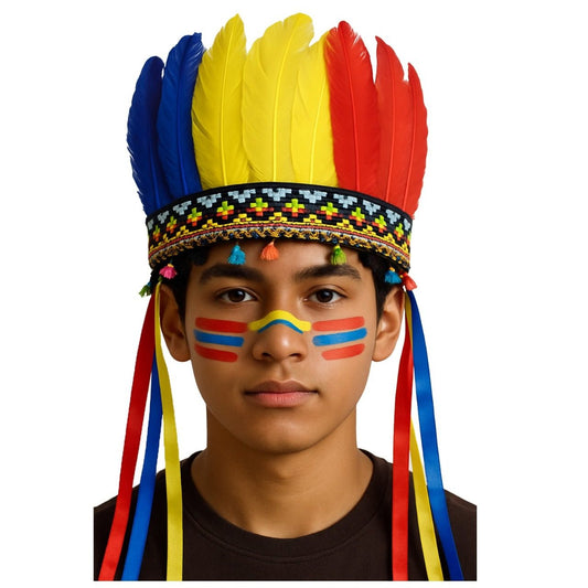 Indio-Federschmuck in bunten Farben