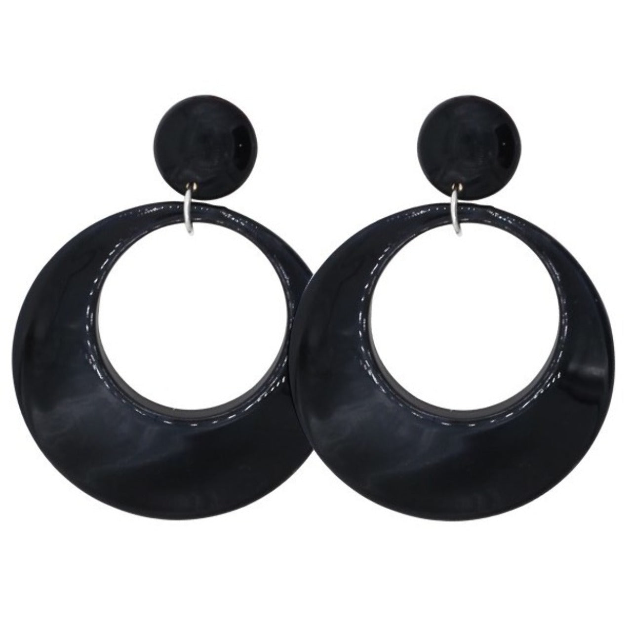 Flamenco Ohrringe - Schwarze Creolen