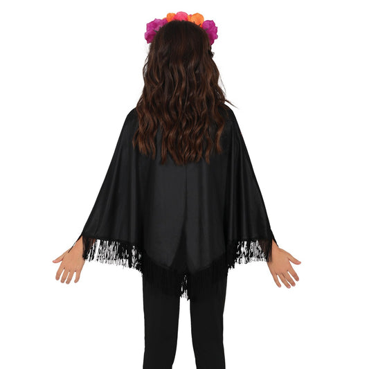 Catrina Totenkopf Poncho für Kinder