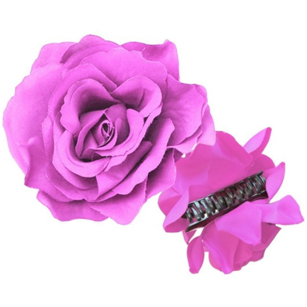 Fuchsia Flamenco-Rose mit Klammer