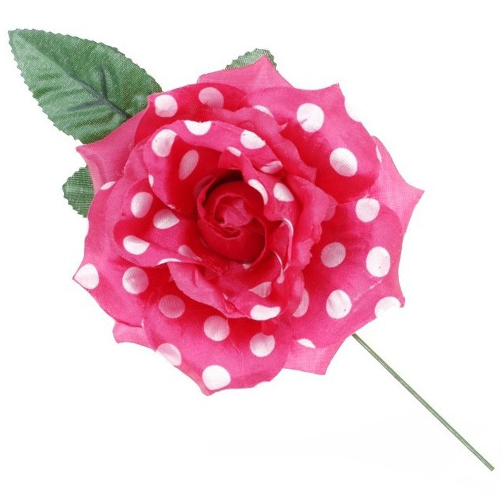 Fuchsie und weiße Rose für Flamenca und Chulapa