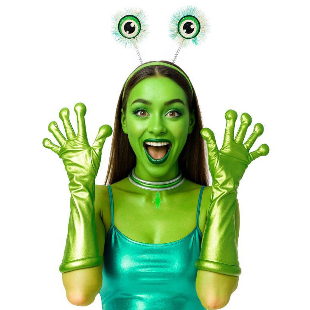 Grünes hüpfendes Alien-Set