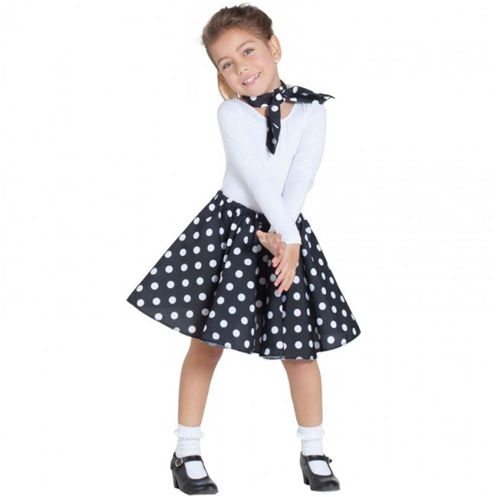 Schwarzes 50er Jahre Set für Mädchen