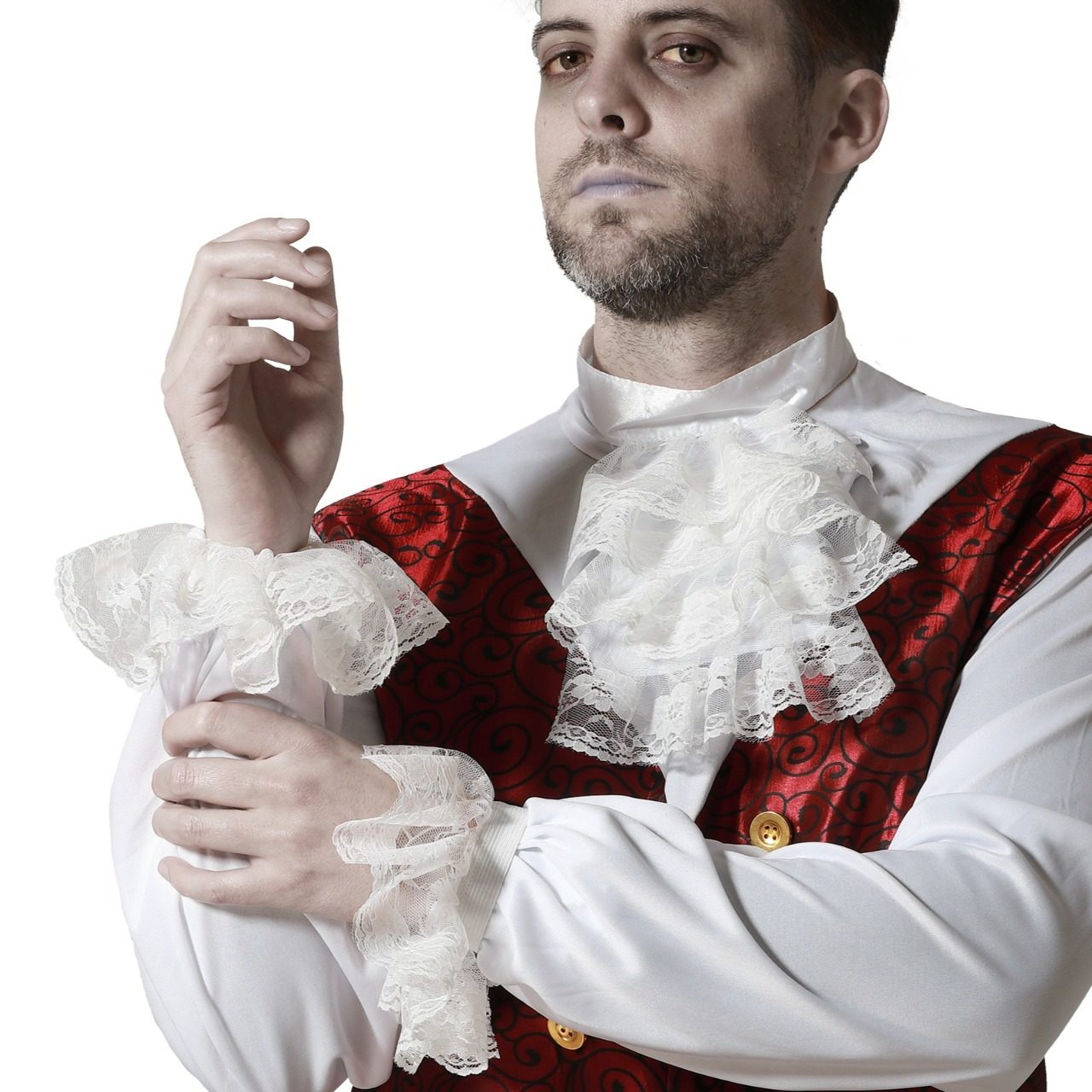 Weißes Rüschen- und Ärmelset Eco