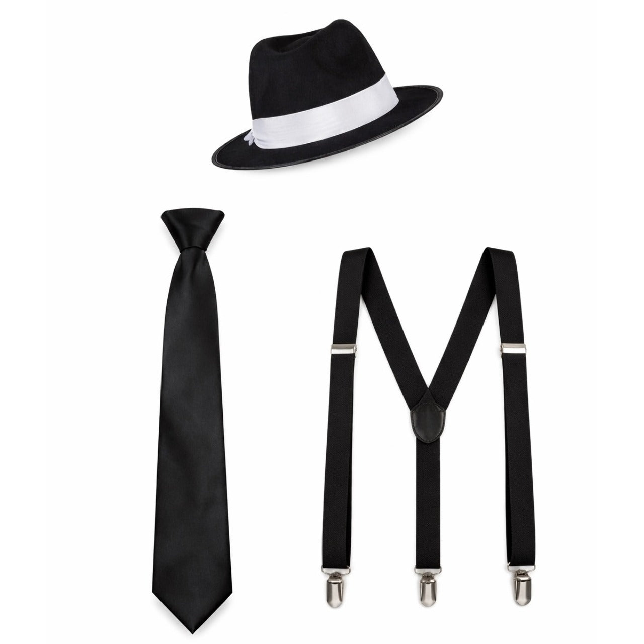 Schwarzes Gangster-Set