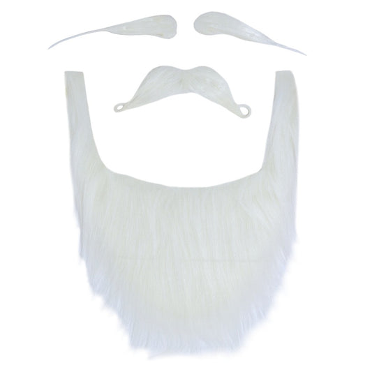 Weißer Weihnachtsmann-Bart-Set