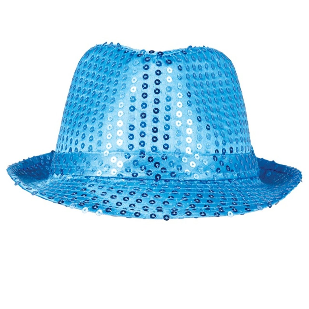Hellblauer Gangster-Hut Eco mit Pailletten