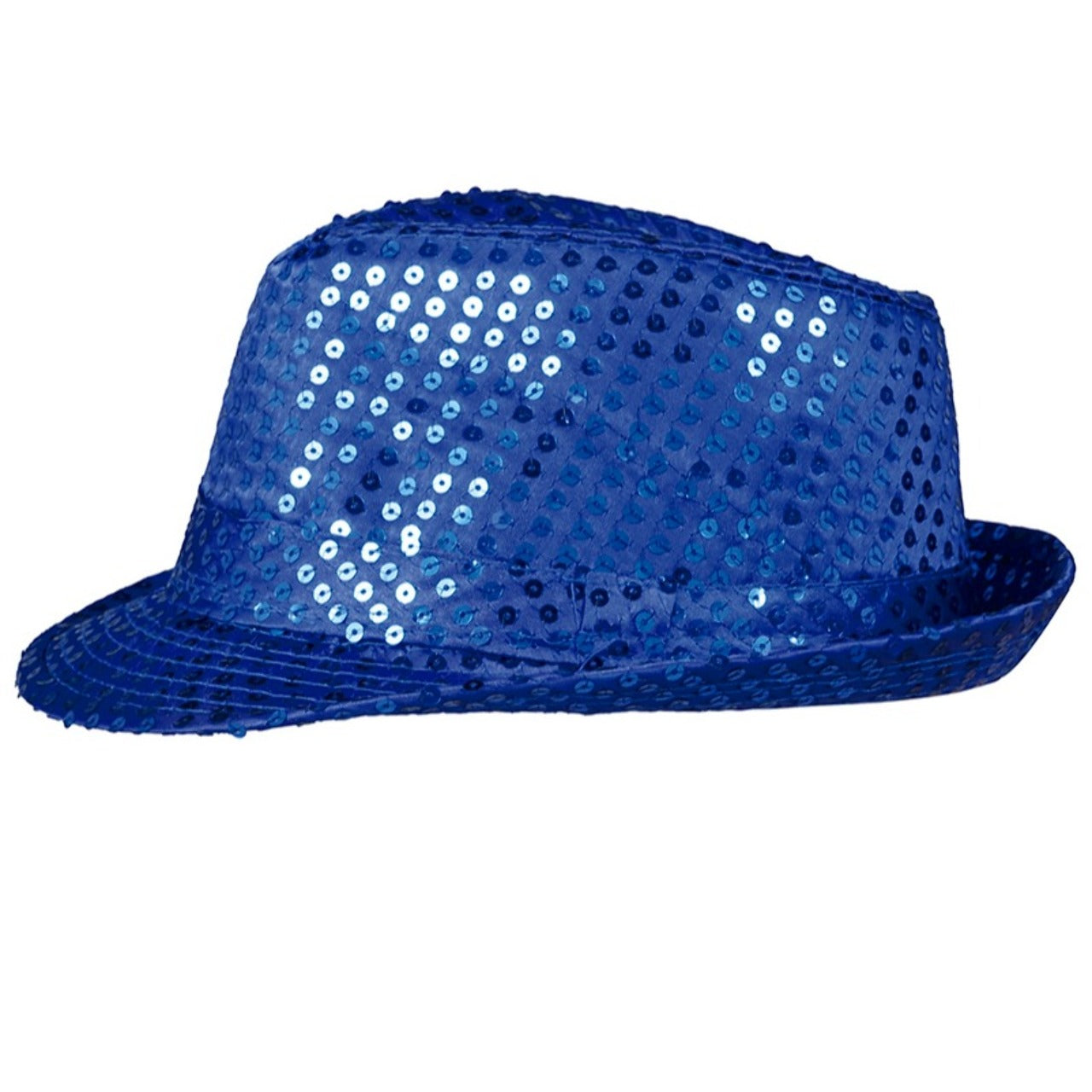 Blauer Gangster-Hut Eco-Pailletten