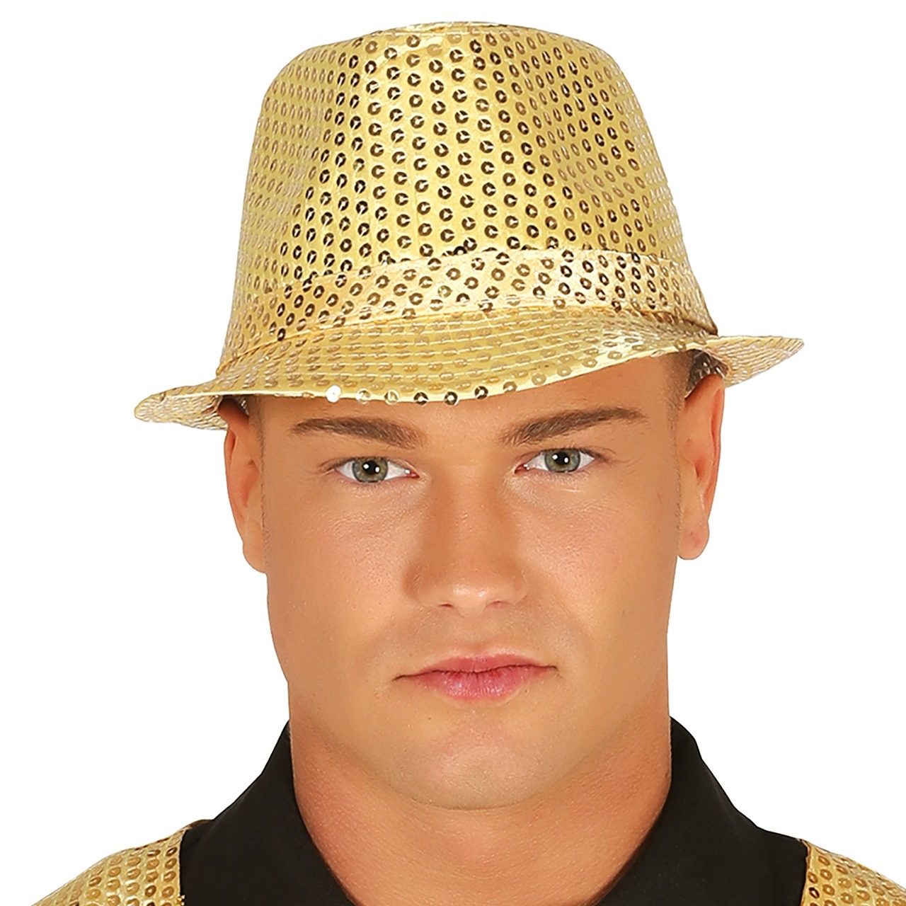 Goldfarbener Gangster Hut Eco mit Pailletten