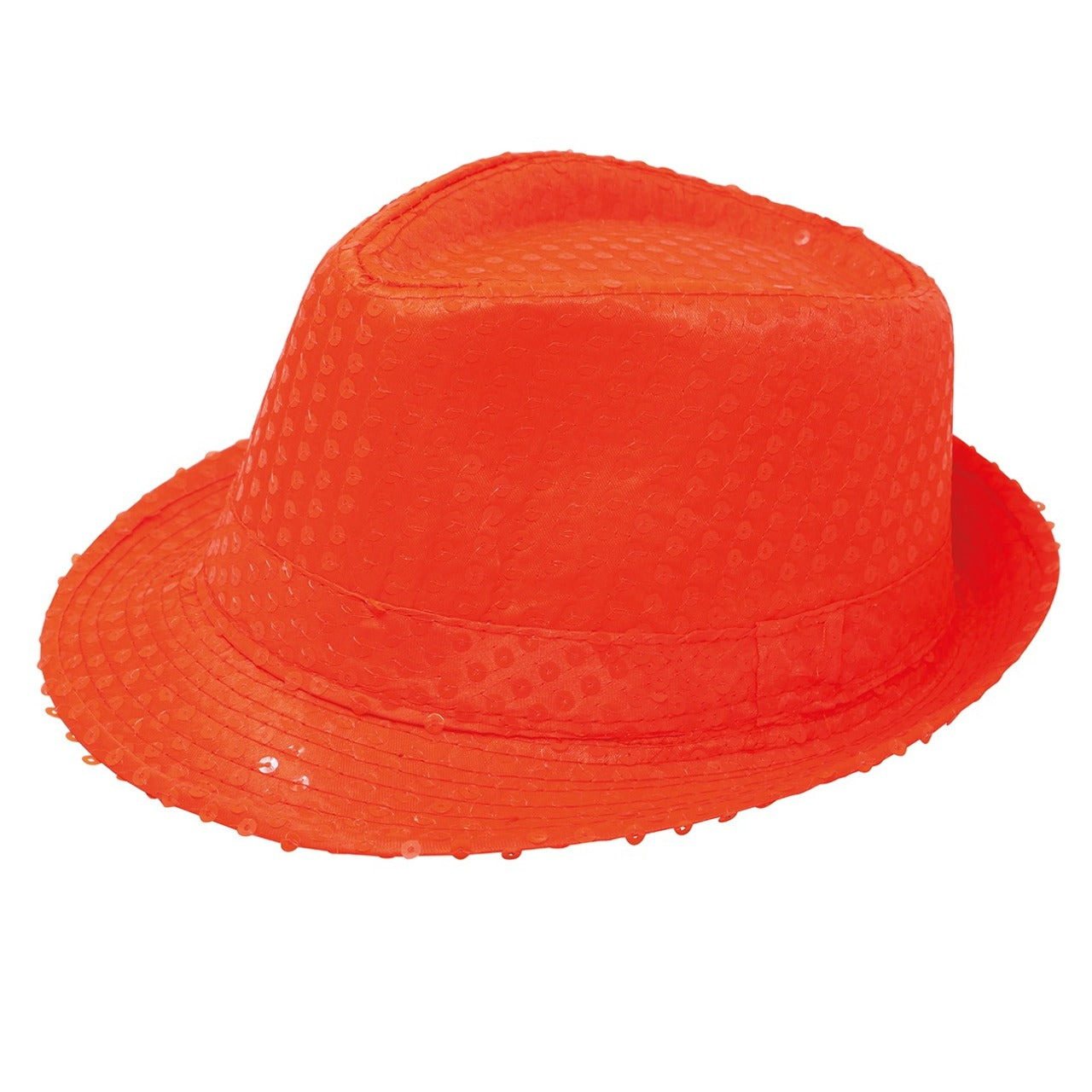 Orangefarbener Gangster-Hut Eco mit Pailletten