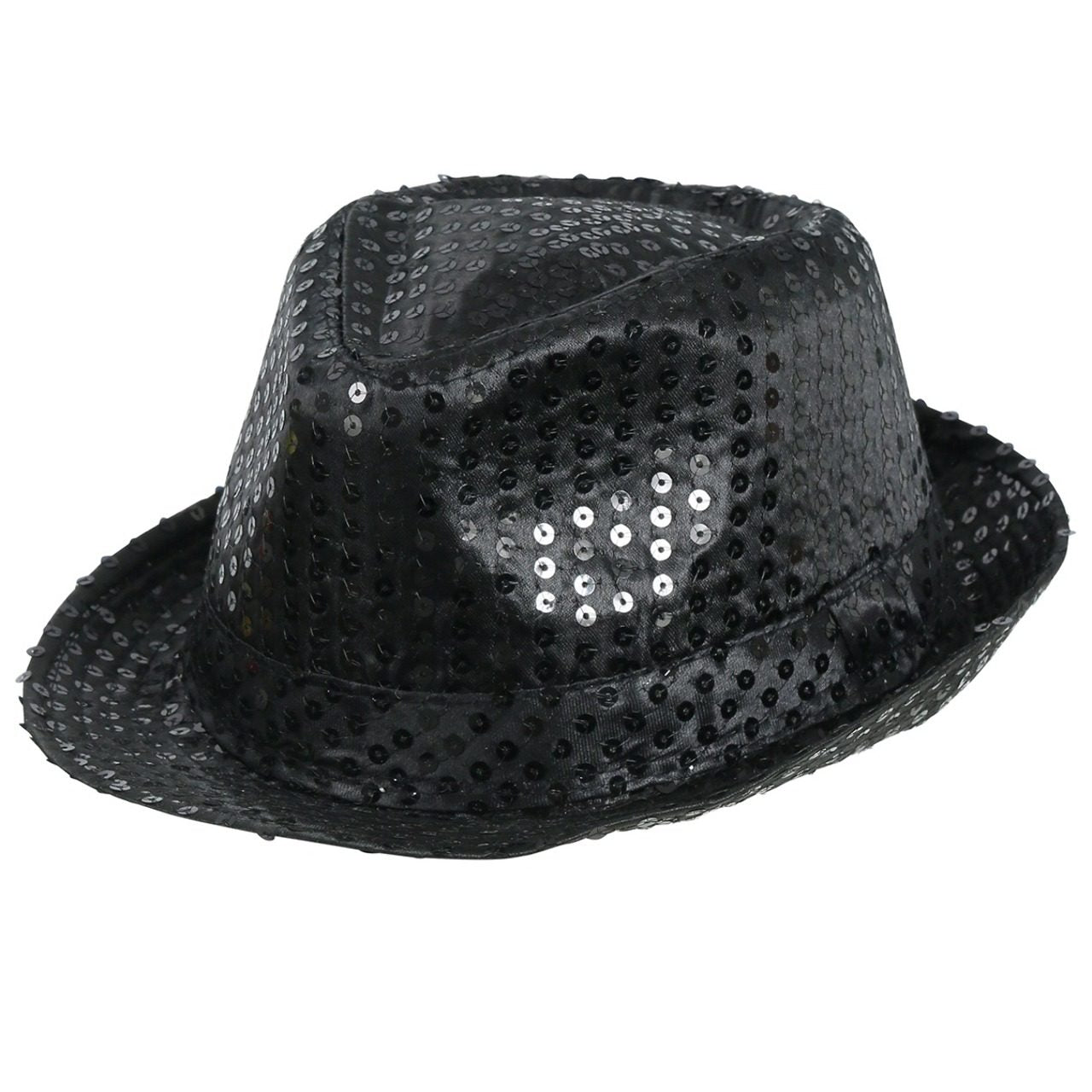 Schwarzer Gangster-Hut Eco mit Pailletten
