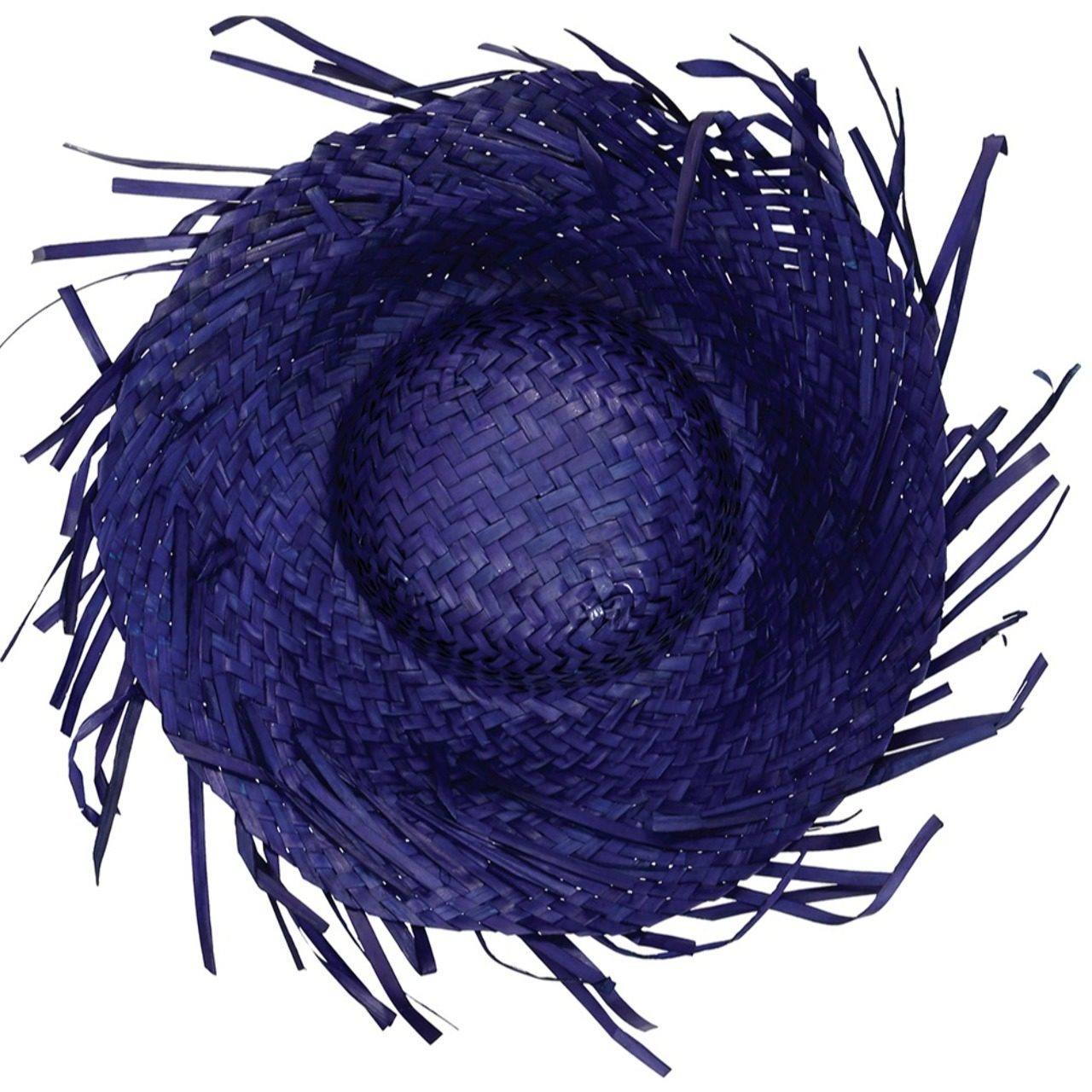 Blauer Strohhut