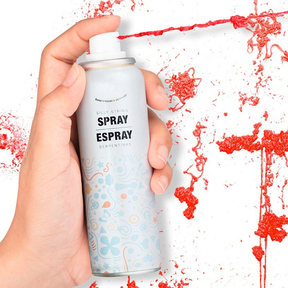 Luftschlangen-Spray - Rot