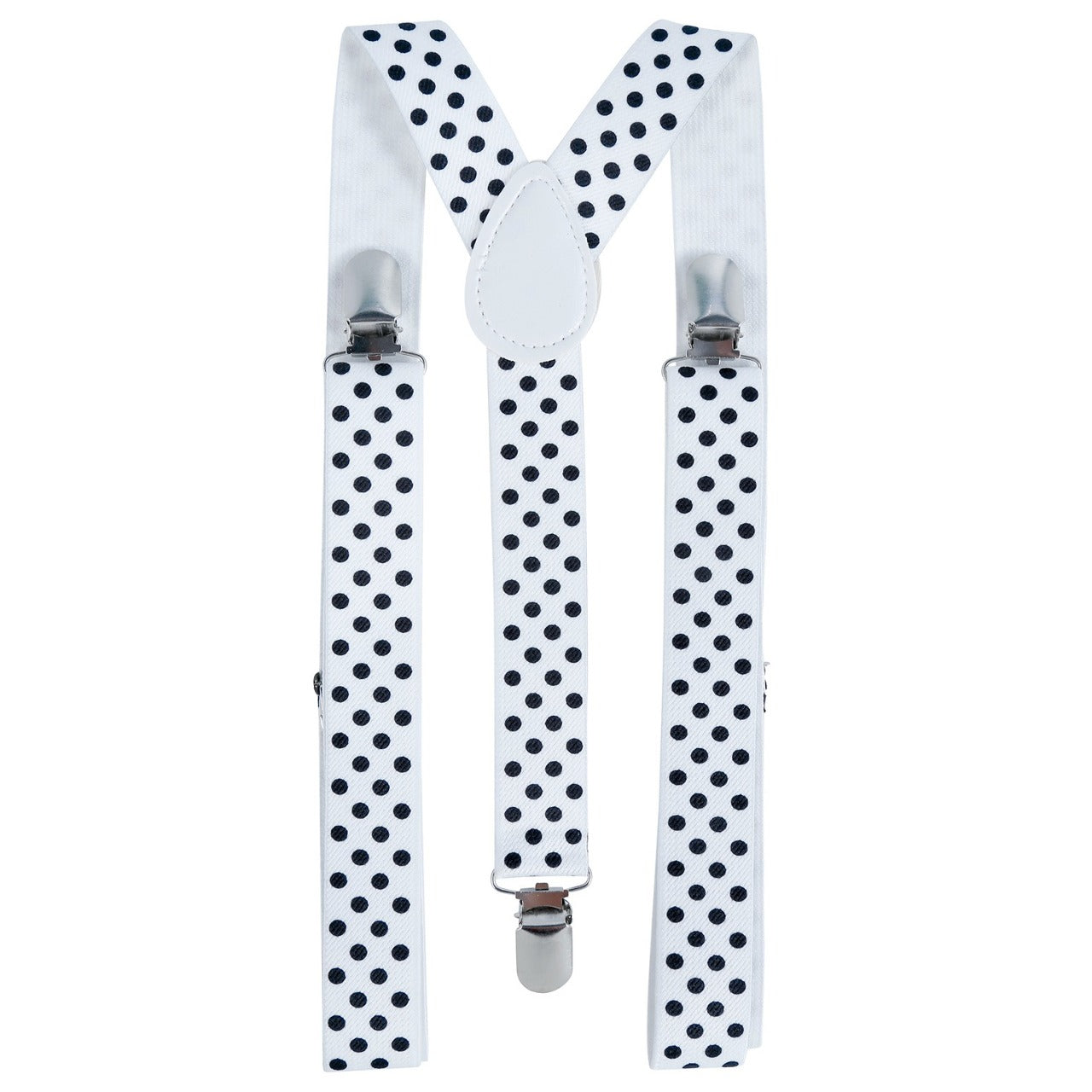 Weiße Hosenträger mit Punkten