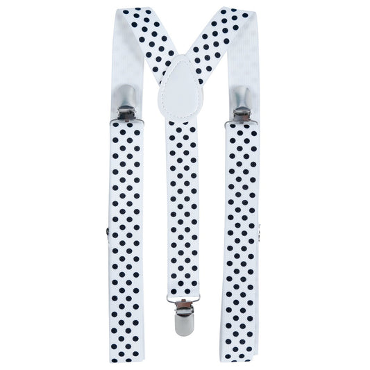 Weiße Hosenträger mit Punkten