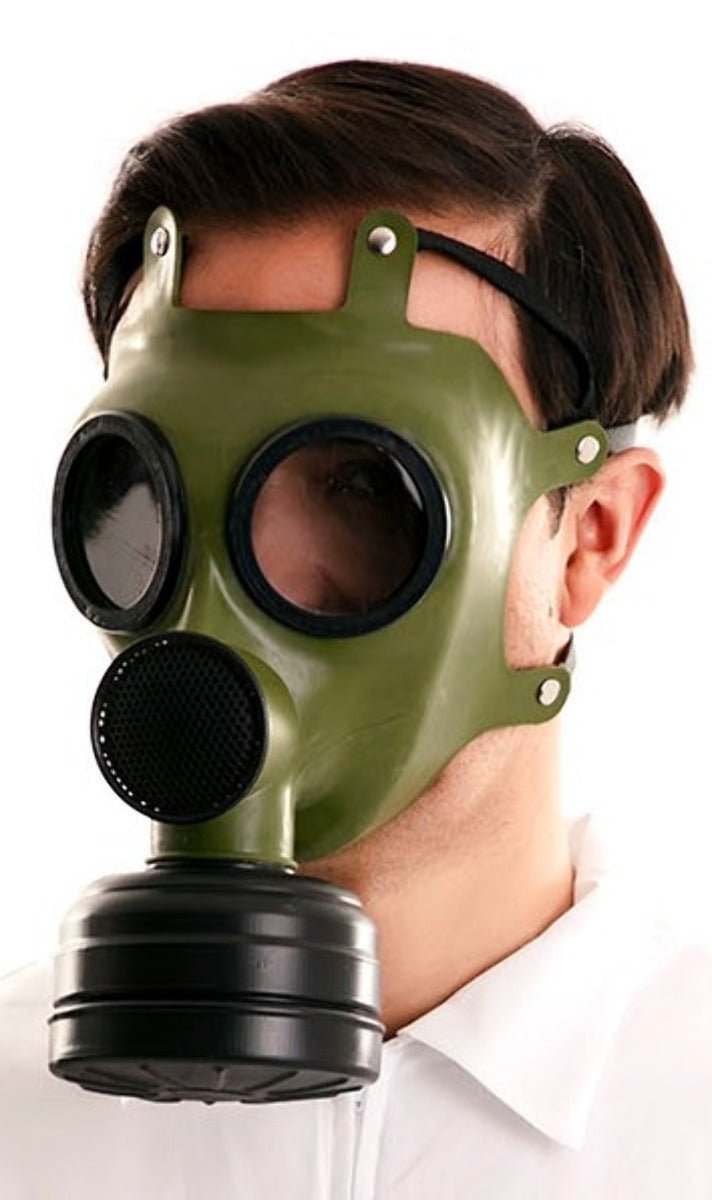 Grüne Latexgasmaske