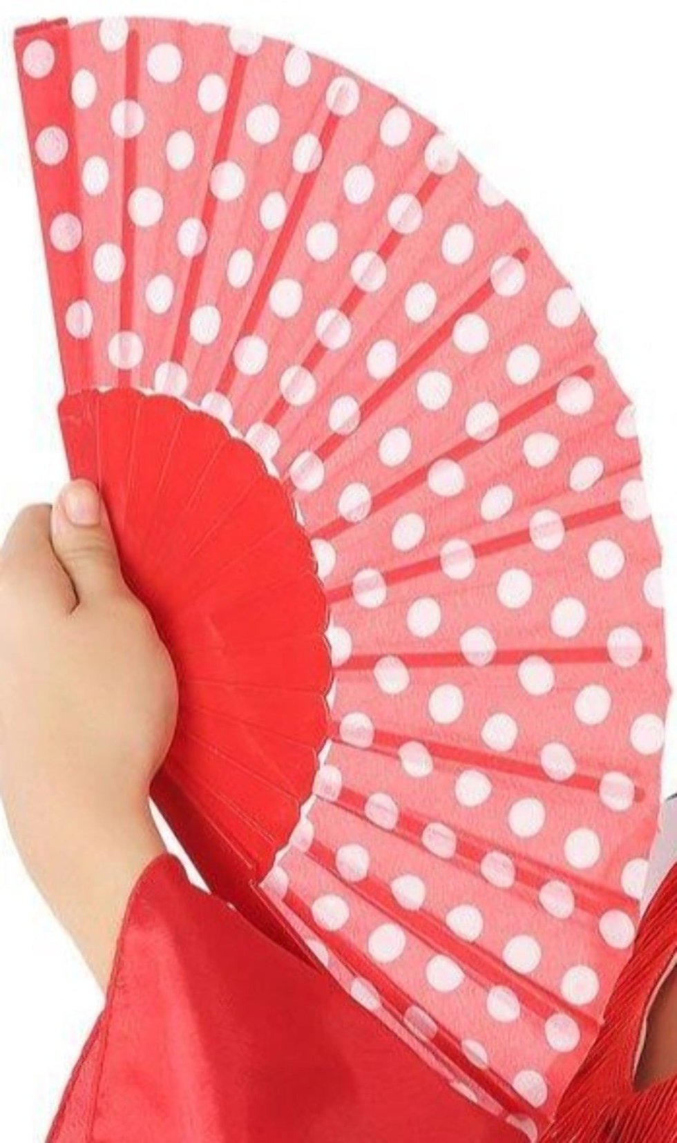 Fächer Rot mit Tupfen