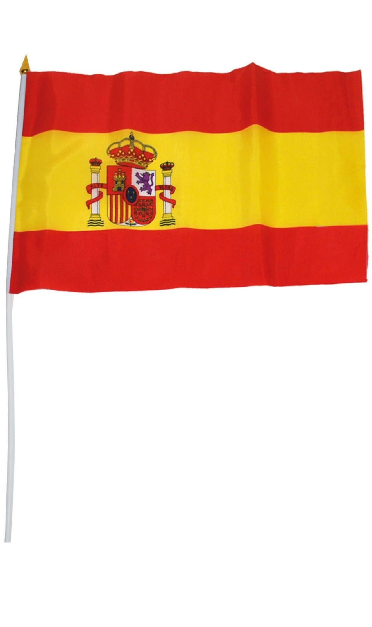 Fahne Spanien mit Stab für Mottopartys