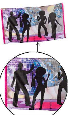 Disco-Banner mit Silhouetten