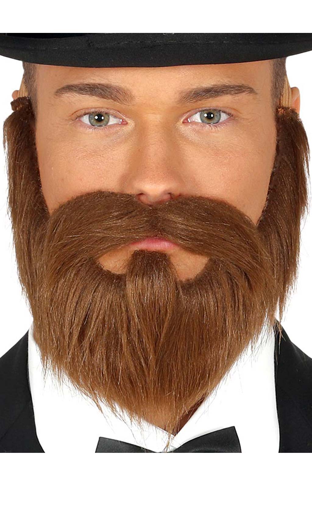 Bart und Schnurrbart braun