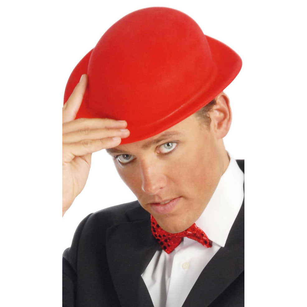 Bombín Flocado Rojo | Don Disfraz