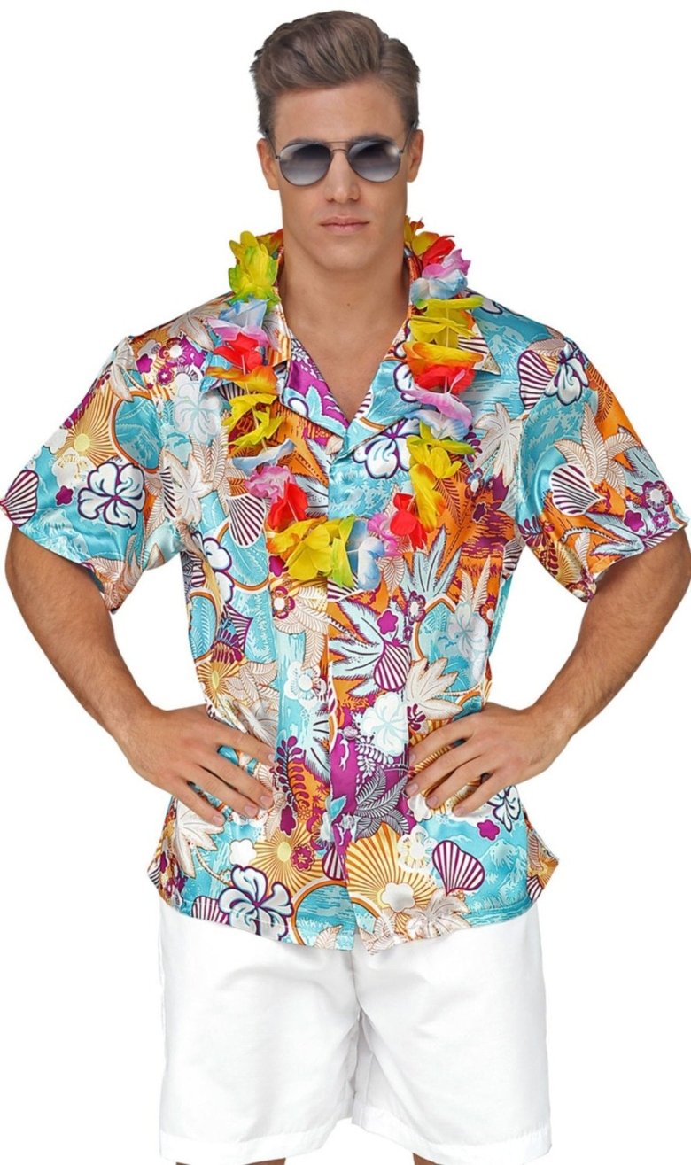 Hemd XL Hawaii Blumen