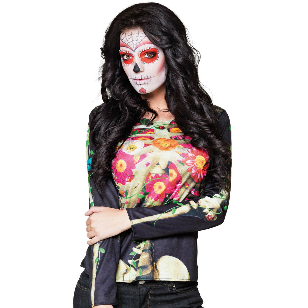 Camiseta Muerte Flores adulta | Don Disfraz