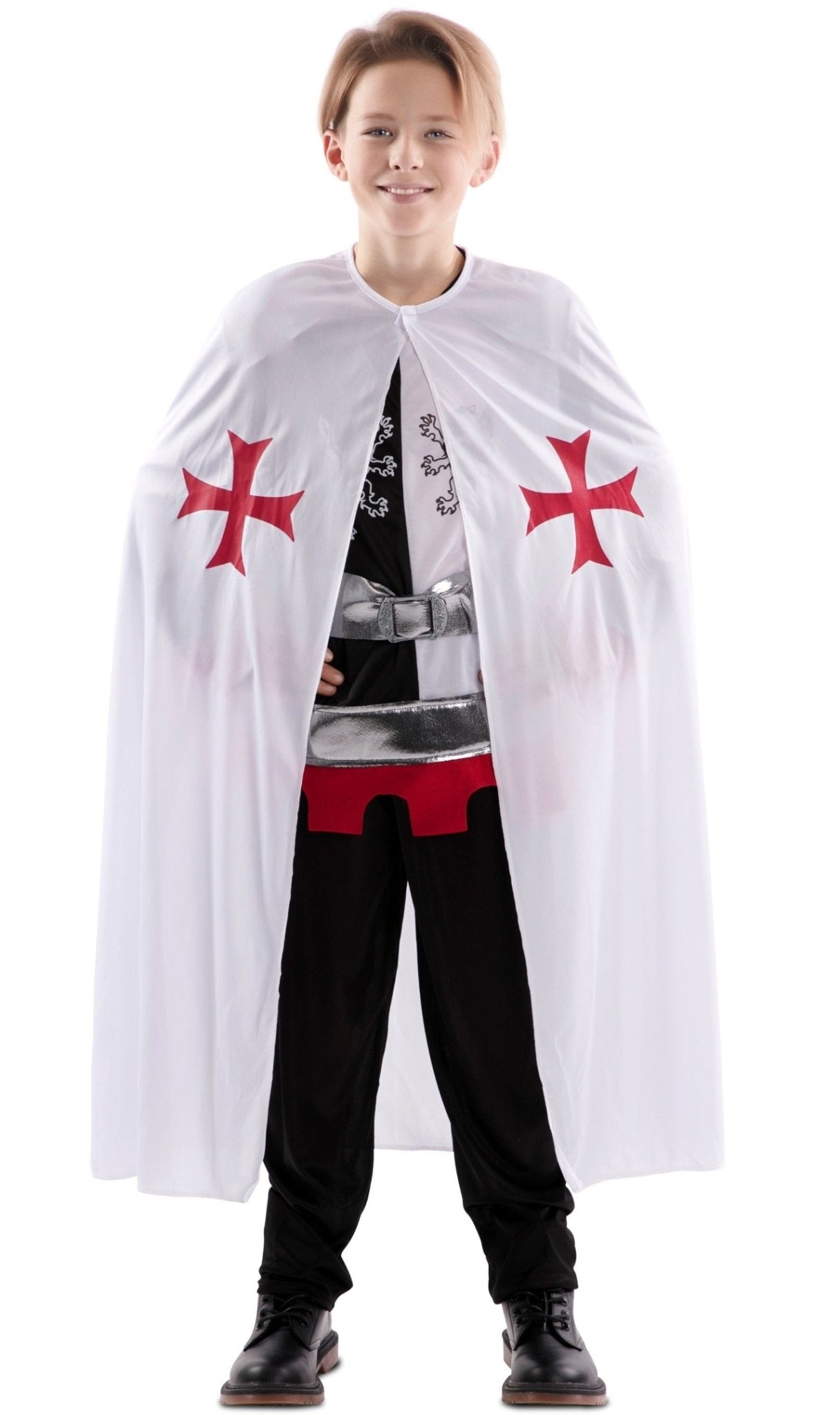 Cape Mittelalter-Ritter weiß für Kinder