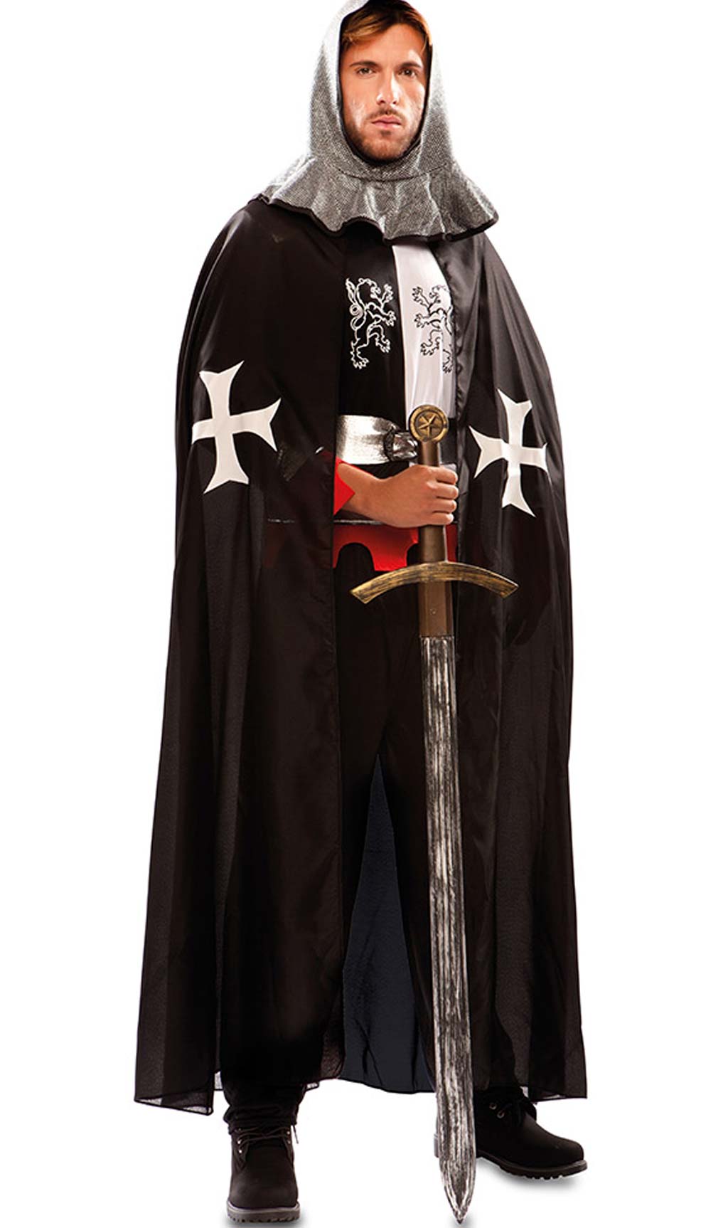 Umhang Mittelalter Ritter schwarz