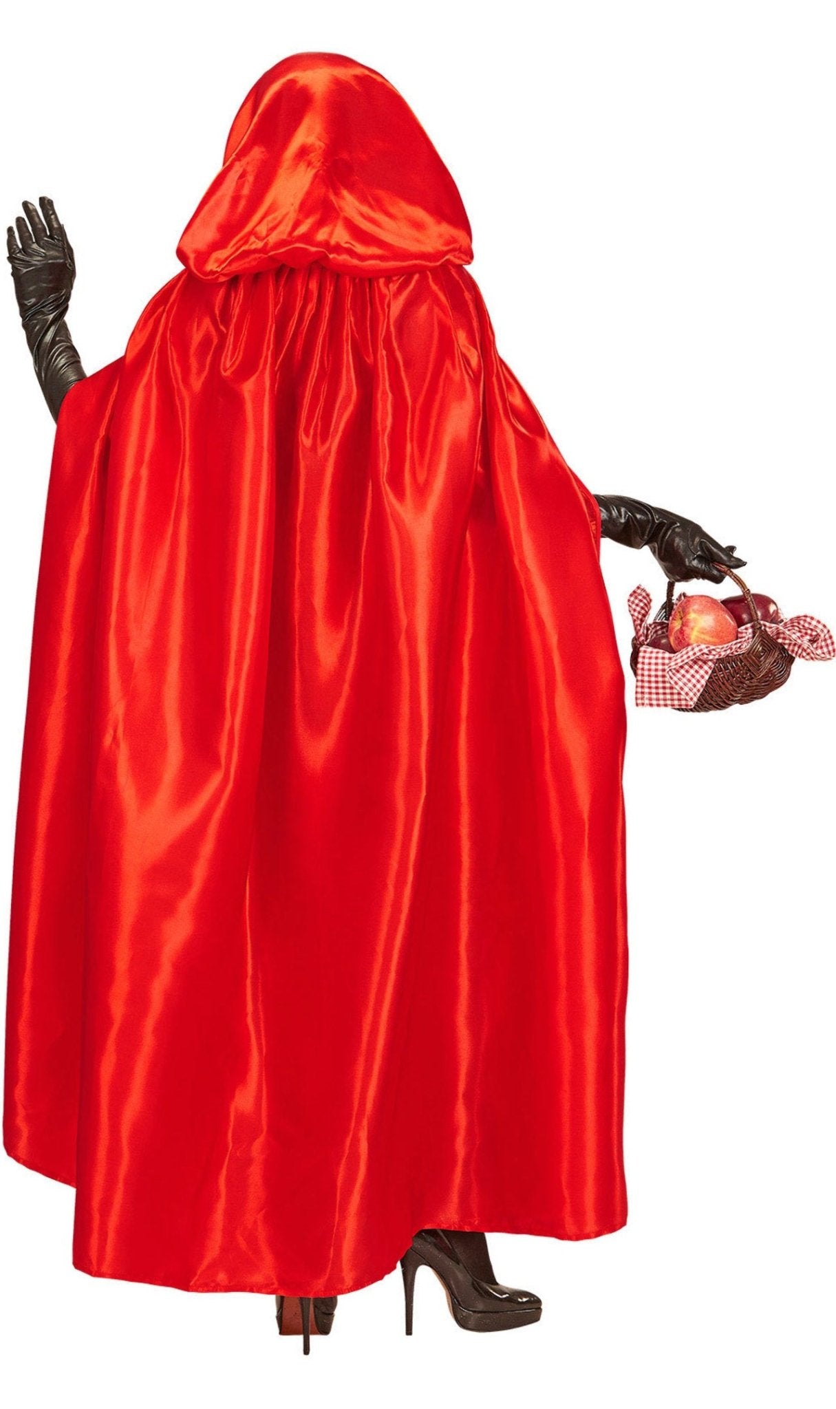 Roter Satin Kapuzen Cape