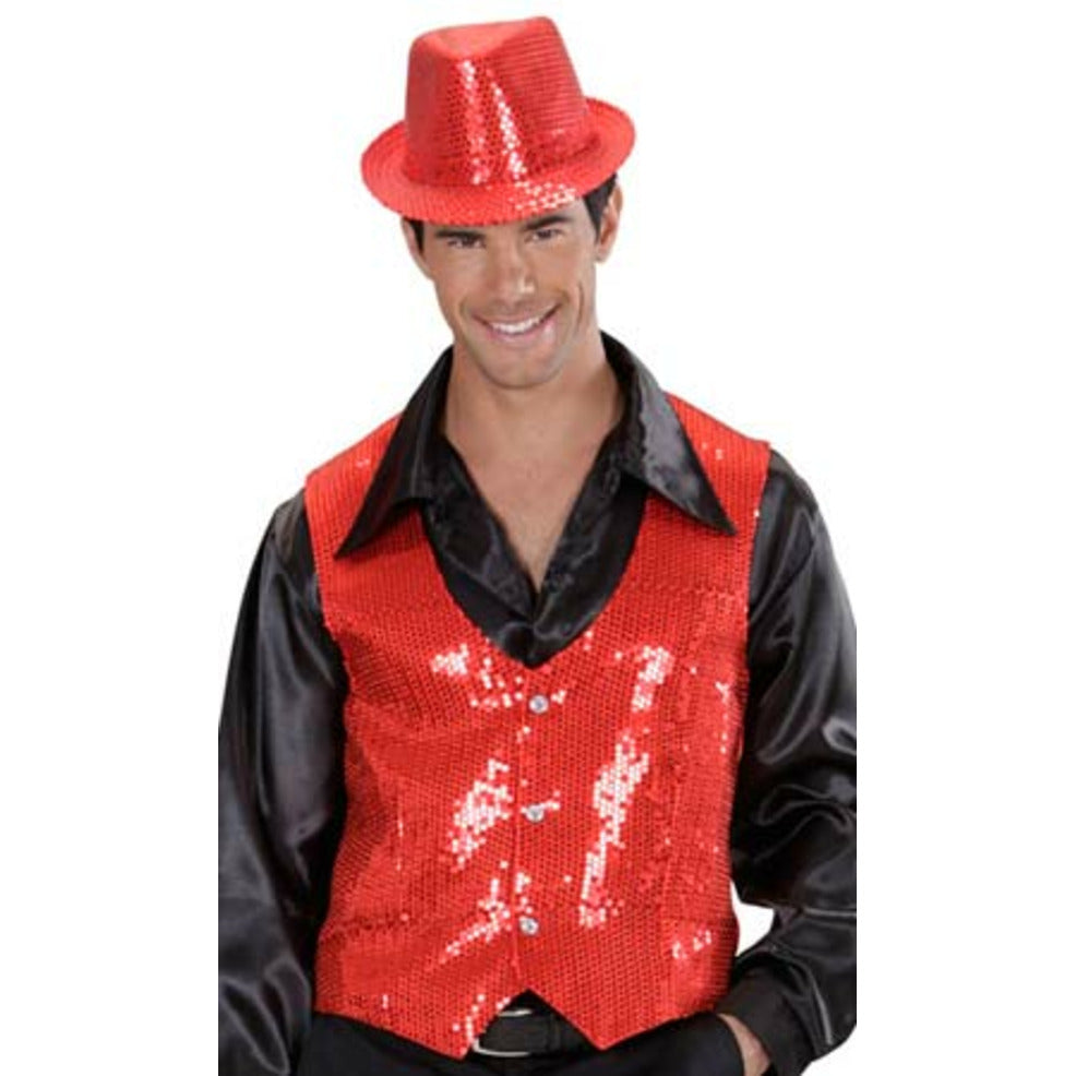 Chaleco Lentejuelas Rojo | Don Disfraz