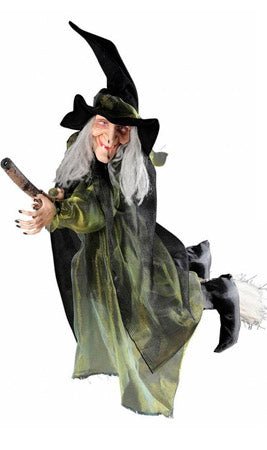 Fliegende Hexe mit Besen