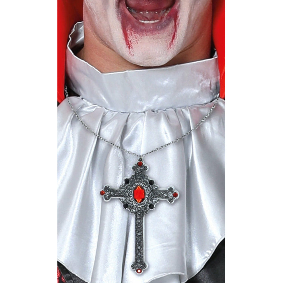 Collar Cruz con Rubí | Don Disfraz