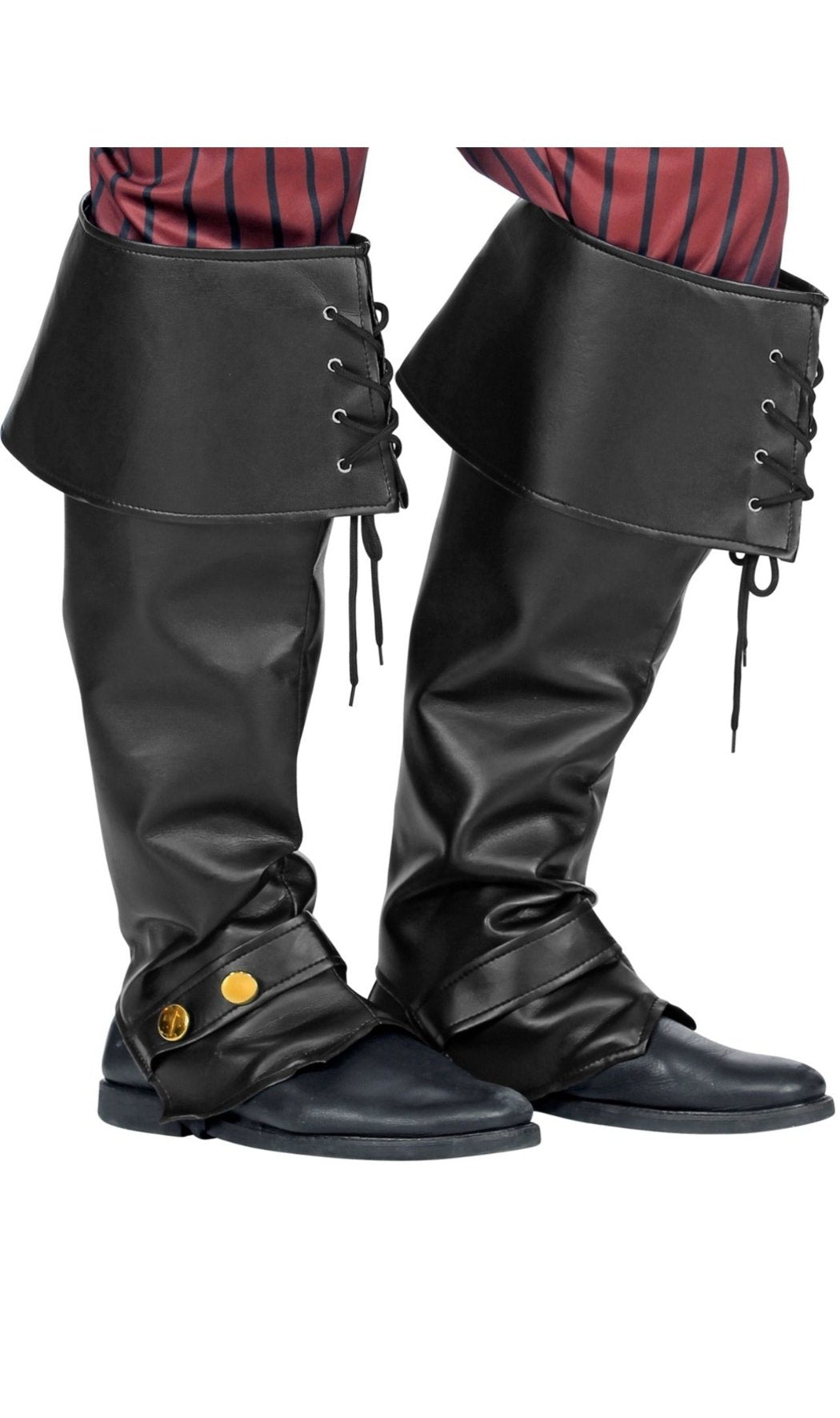 Schwarze Stiefelüberzieher aus Kunstleder