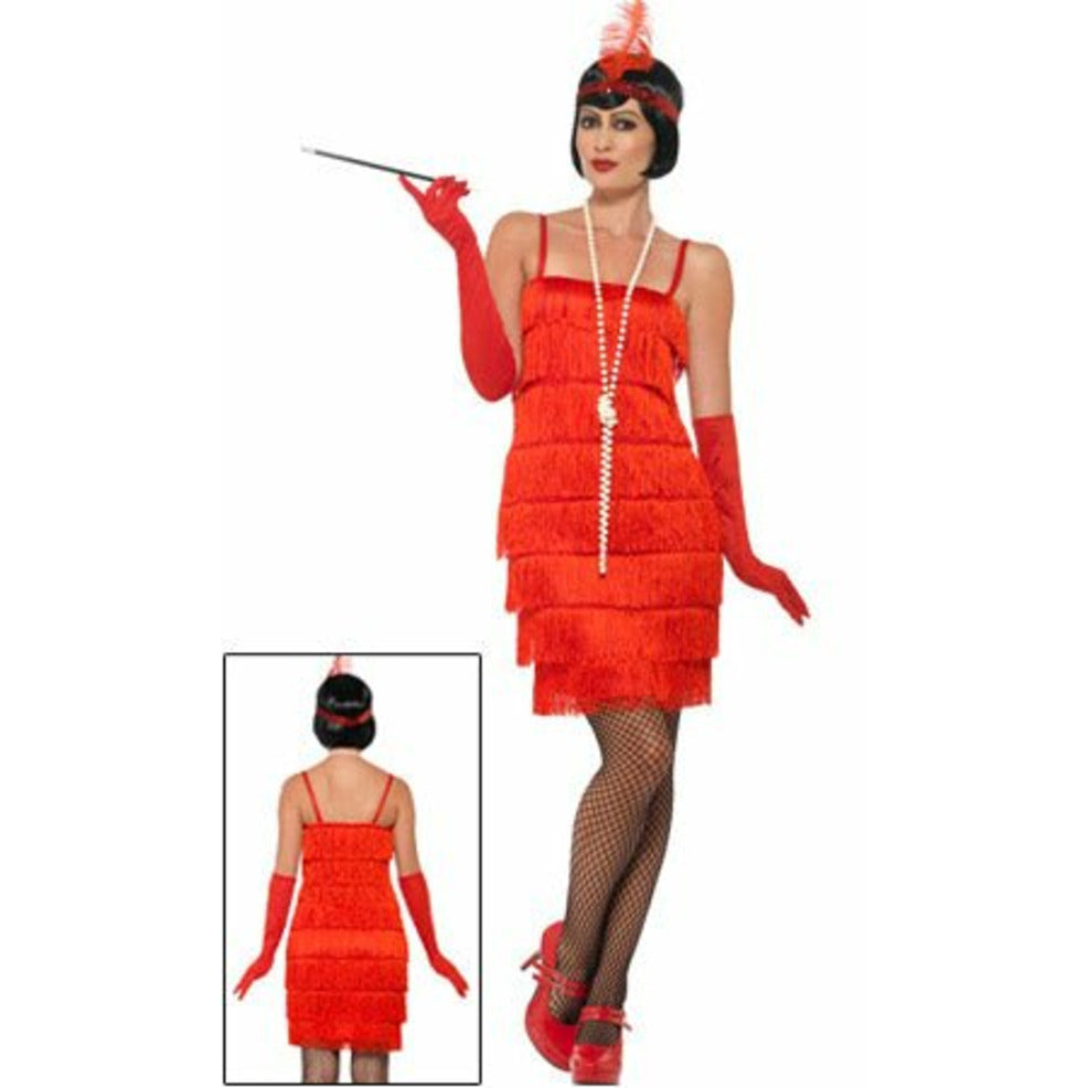 Disfraz de Charleston Flapper Rojo para mujer | Don Disfraz