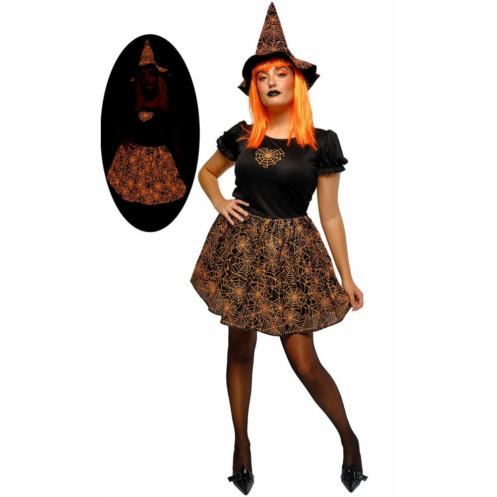 Disfraz de Bruja Spider Naranja para mujer | Don Disfraz