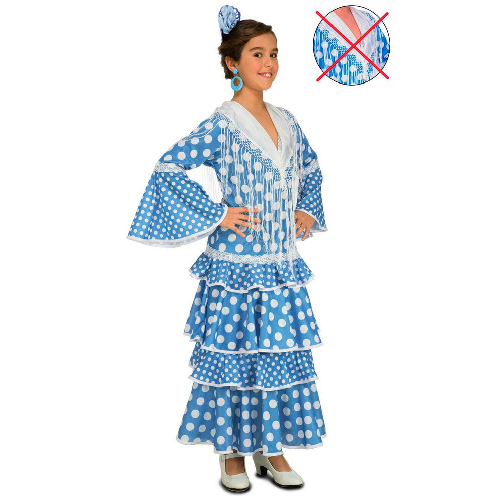 Disfraz de Flamenca Alba Turquesa para niña | Don Disfraz