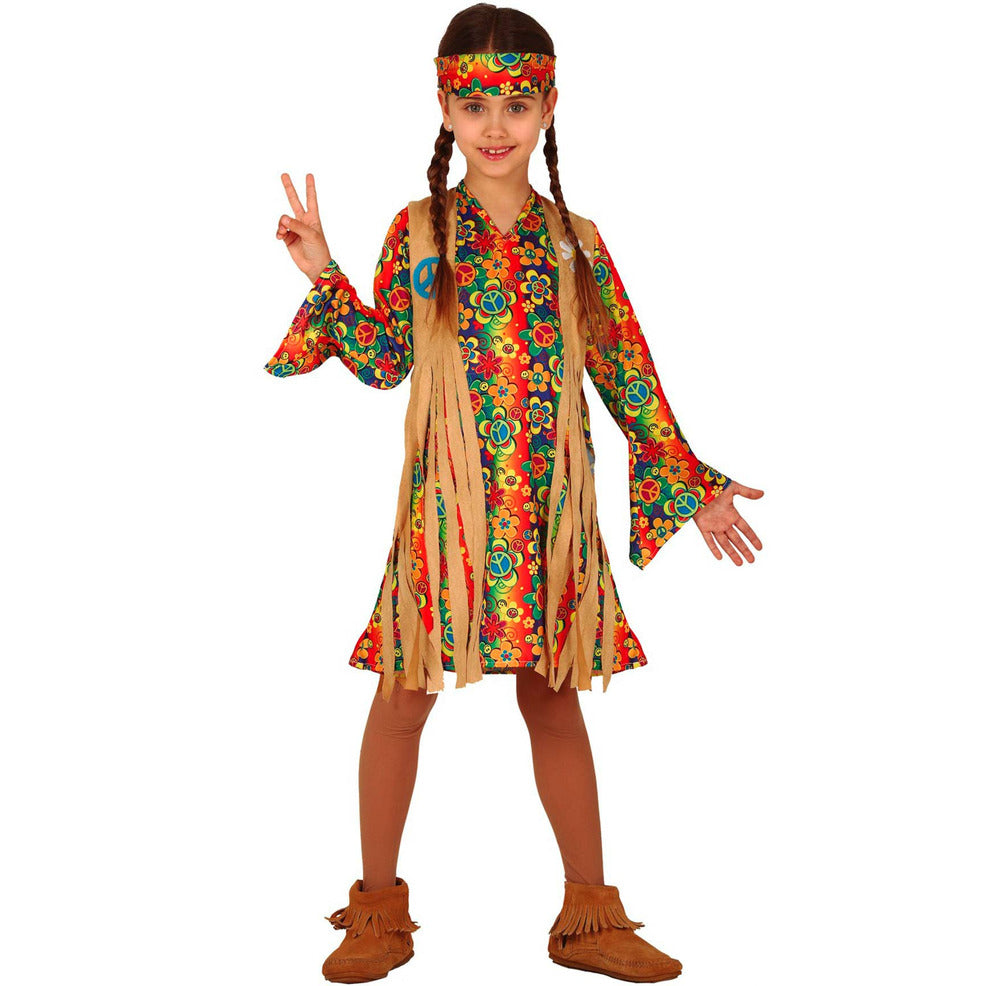 Disfraz de Hippie Flores para niña | Don Disfraz