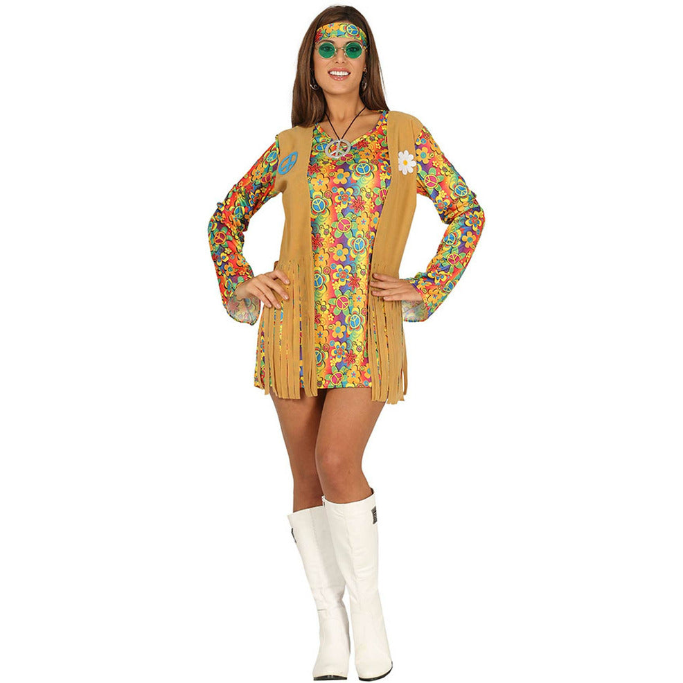 Disfraz de Hippie Flores para mujer | Don Disfraz