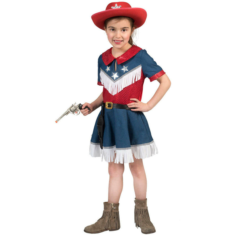 Disfraz de Vaquera Flecos para niña | Don Disfraz