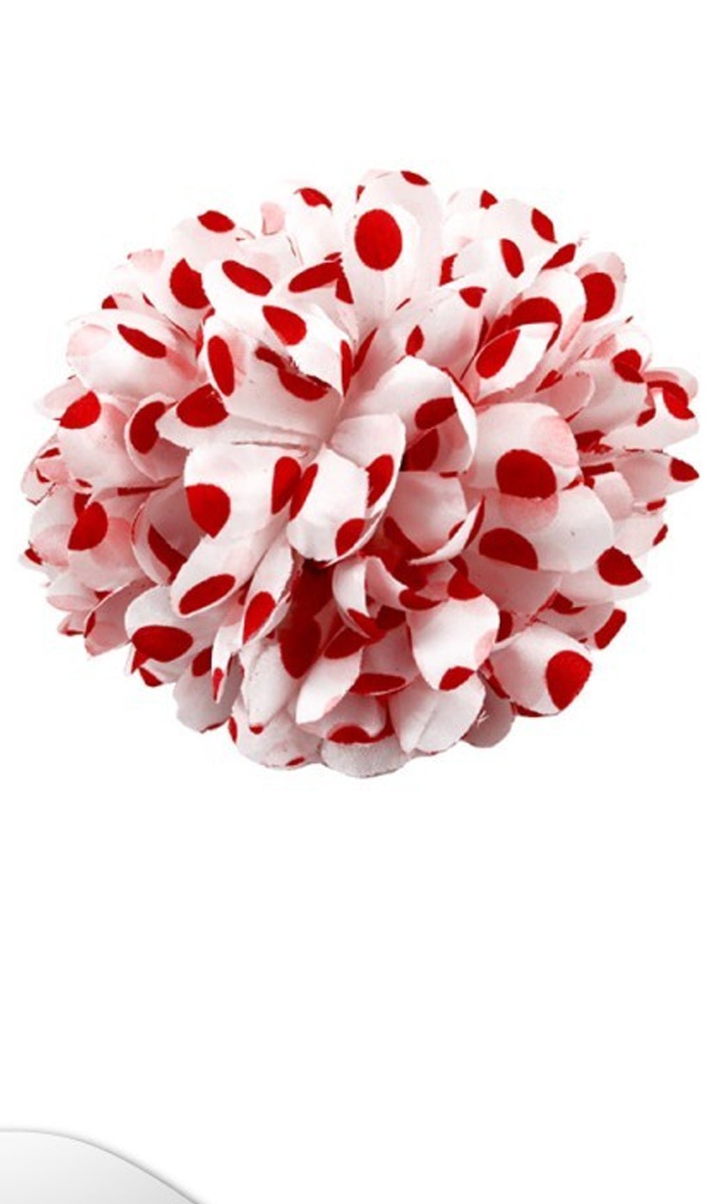 Flamenco Haarblume in Weiß mit roten Punkten