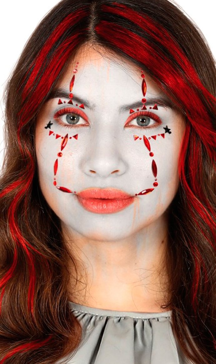 Clown Glitzersteine Aufkleber