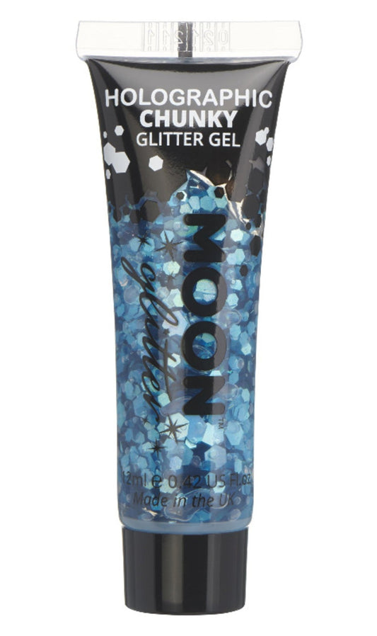 Holografisched Chunky Glitter Gel blau
