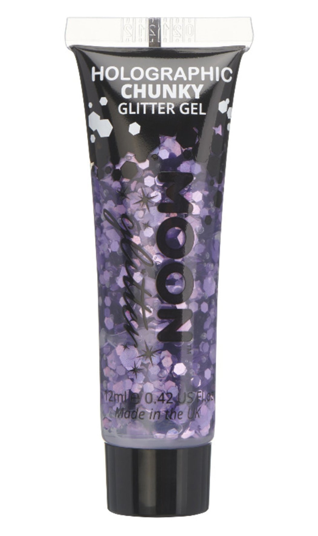 Holografisches Chunky Glitter Gel lila