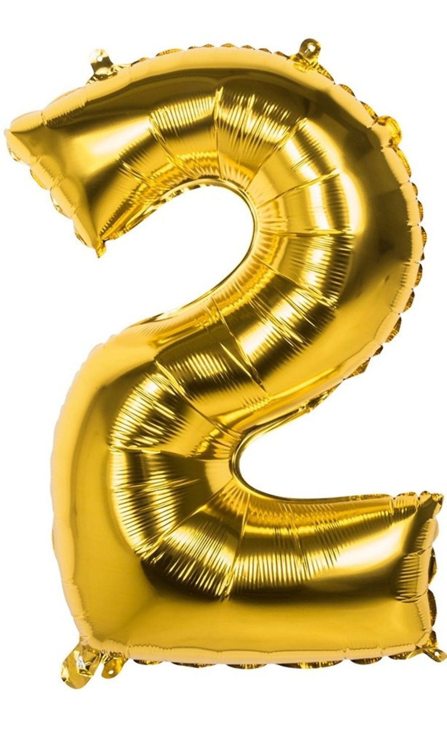 Luftballon Gold Zahl Gold 2, 86 cm