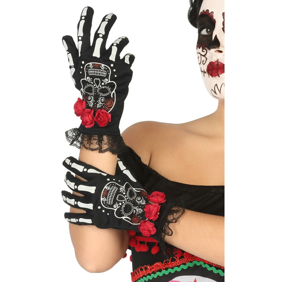 Guantes Catrina Esqueleto | Don Disfraz